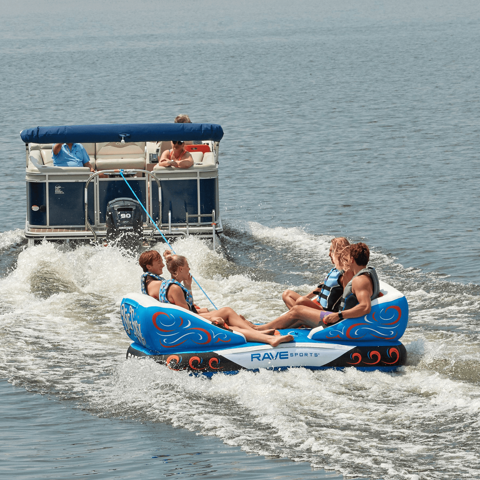 Towable Lake Tube with Tow Ropes & Air Pump. $27 2024 Freight Included!